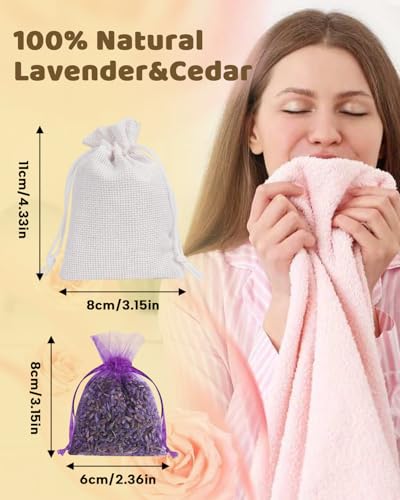 Aryiten 26 Cedar & Lavender Sachets for Closet, Clothes Storage - size: Pack of 26 cedar&lavender