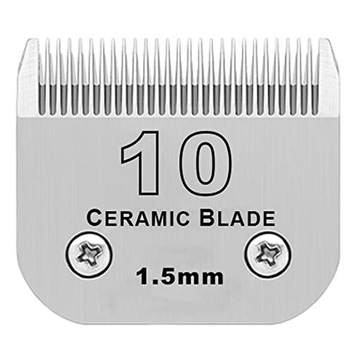10# Grooming Ceramic Pet Clipper Blades Compatible with Andis & Oster A5 - color: Silver, size: 10# 1.5mm