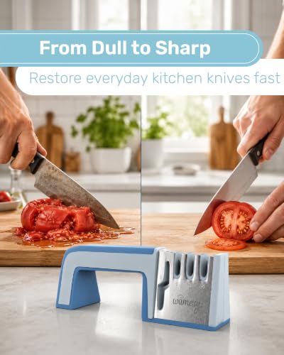 Wamery Knife & Scissors Sharpener, 4-Stage Pull-Through with Scissors Slot