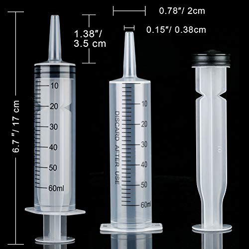 Boao 10 Pack Plastic Syringes Without Needle for Epoxy Resin,60 Ml - size: 60 ML