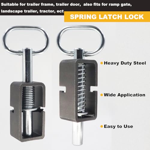5/8" Weld-On Spring Latch Assembly, Trailer Gate Latch with Plain Tube | Spring Loaded Bolt, Trailer Gate Latch, Pack of 2