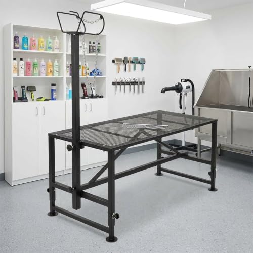 Heavy Duty Sheep Fitting Stand, Goat Milking Stand for Farms Barns and Livestock Care Areas, Adjustable Sheep Grooming Stand for Sheep and Other Livestock