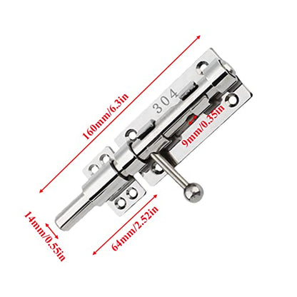 6in Slide Bolt Gate Latch 304 Stainless Steel Barrel Bolt Latch Heavy Duty Door Security Lock Thickened Door Latches Hardware with Mounting Screws for Barn Fence Shed Basement - color: 6in Silver