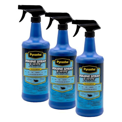Pyranha Spray N Wipe Fly Spray, 1 Qt (Pack of 3) - size: 32 Fl Oz (Pack of 3)