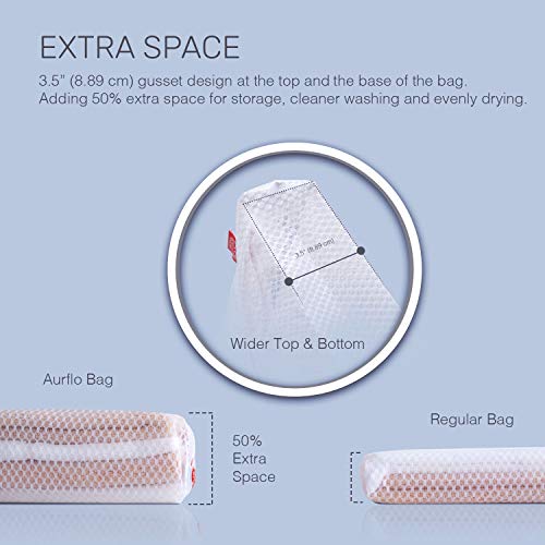 Mesh Laundry Bags for Delicates – 3 Medium Durable Net with Anti Rust Zipper, Hanging Loop-Garment Safe Wash Bags and Organizer for Washing Machine, Lingerie, Socks, Bra, Underwear, Baby Items, Travel - size: Medium