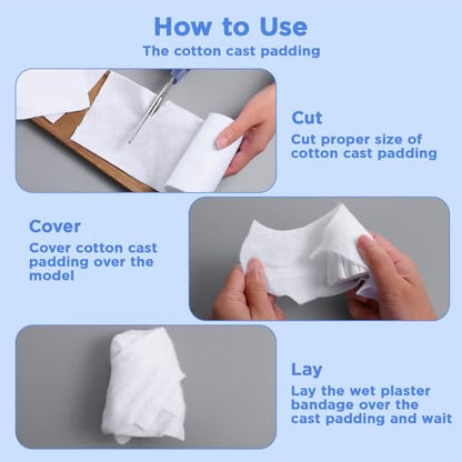 24 Rolls Cast Padding Individual Pack Undercast Padding Roll Wrap Bandage with Plaster Soft Cloth for Halloween Wrap Bandage Art Projects Body Casts Mask Making Supplies(4 Inch x 8.9 ft)