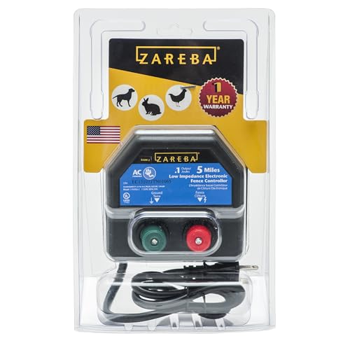 Zareba EA5M-Z 5-Mile AC-Powered Electric Fence Charger,Black