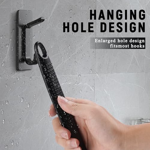 2 Pack Back Scrubber for Shower, 17in Lengthen Long Handle Body Brush, Double Sided Shower Brush for Shower Exfoliating and Massage Can Produce Rich Foam, Long Handle Back Scrubber for Men - color: 2pc-black