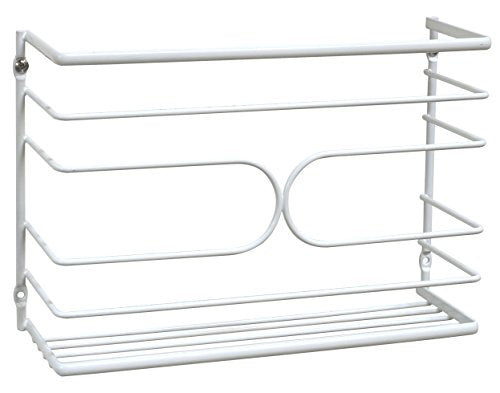Deco Brothers Wall Mount Kitchen Wrap Organizer Rack, White