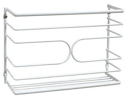 Deco Brothers Wall Mount Kitchen Wrap Organizer Rack, White
