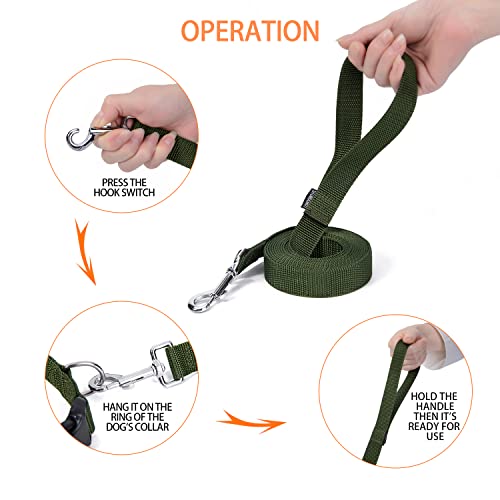 Strong Durable 10ft Nylon Dog Training Leash, 1 Inch Wide Traction Rope, for Small and Medium Dog (Military Green, 10 Feet) - color: Military green, size: 10 Feet
