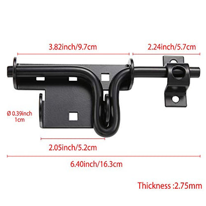 Slide Bolt Gate Latch Door Lock with Padlock Hole, Normal, 1pcs - size: normal
