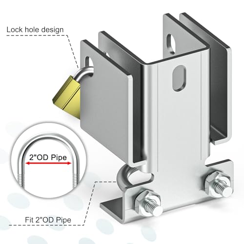 Chain Link Fence Double Gate Latch for 2" Gate Frame Residential Strong Arm Chain Link Fence Gate Latch Double Gate Latches for Metal Gates Swing Gates - color: Silver for 2" Gate Frame