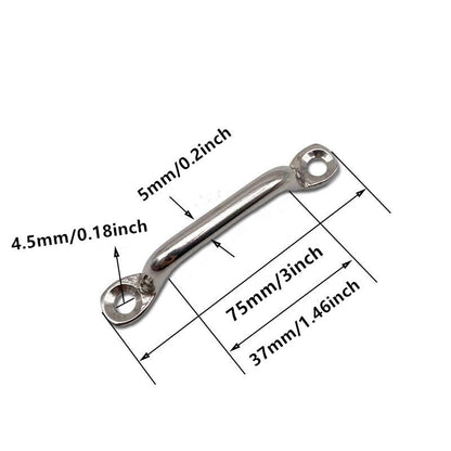Kayak Pad Eye 316 Stainless Steel Bimini Boat Top PAD Eye Eye Straps, Tie Down, Kayak Deck Loops,5mm Pad Eye Bimini 75mm/3" Length 10Pcs