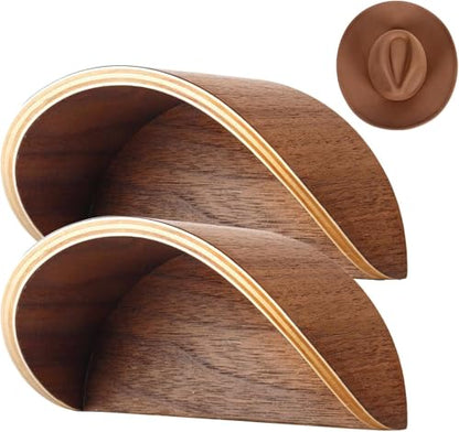 2 Pack Cowboy Hat Rack Wall Mount, Curved Hat Holder for Closet & Entryway
