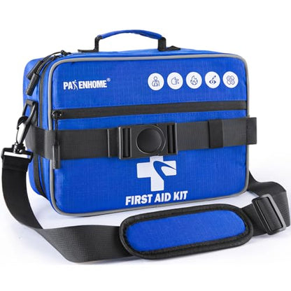 528 PCS Advanced First Aid Kit – Large 6-in-1 Modular Waterproof Well-Organized Emergency Kit for Home, Car, Travel, Camping, Boat & Outdoor - color: Blue