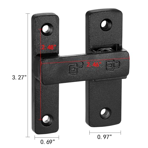 Matte Black 180 Degree Zinc Alloy Barn Door Latch, Flip Gate Lock - color: Matte Black_180 Degree