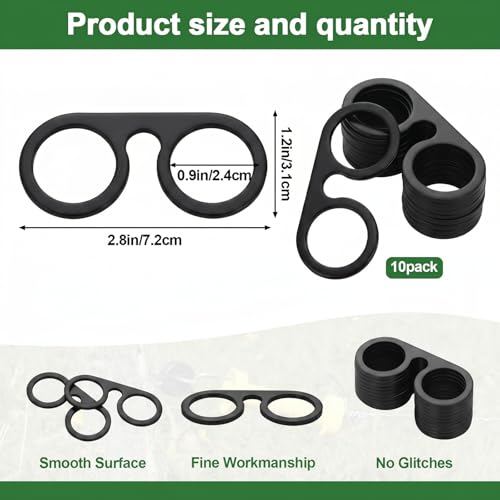 10 Pcs T-Post Electric Fence Gate Hook Heavy Duty Eyelet Set, Pin-Lock Insulator Gate Connector for High Tensile Ranch Farm and Property Fencing (Black) - color: Black