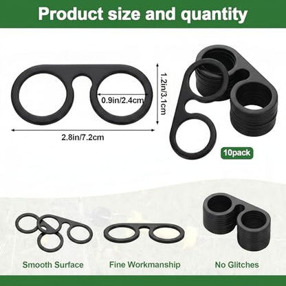 10 Pcs T-Post Electric Fence Gate Hook Heavy Duty Eyelet Set, Pin-Lock Insulator Gate Connector for High Tensile Ranch Farm and Property Fencing (Black) - color: Black