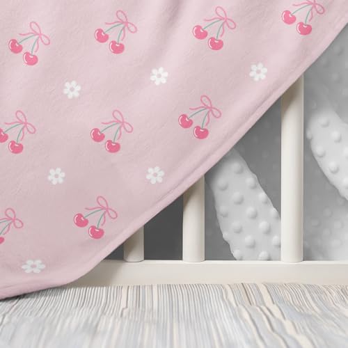 SANDJEST Cherry Minky Blanket 30 x 40 Inches, Gift for Christmas Birthday - color: Cherry