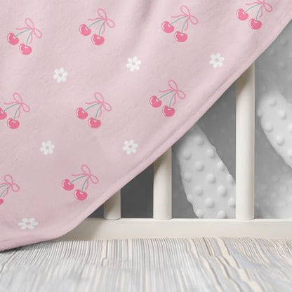 SANDJEST Cherry Minky Blanket 30 x 40 Inches, Gift for Christmas Birthday - color: Cherry