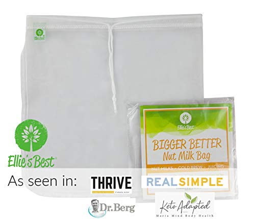 Pro Quality Nut Milk Bag – Big XL Commercial Food Grade – Strong Durable Reusable Almond Milk Straining Bags & All Purpose Fine Mesh Nylon Cheesecloth Strainer– Juicing-Cheese–Recipes & Vids