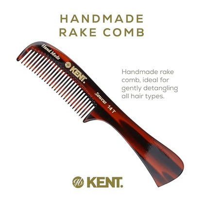 Kent 14T Hair Detangling Comb, Wide Tooth Comb for Long Hair, Wet and Dry Handmade Detangler for Women, Saw-Cut and Hand Polished Made in England - size: 3 Pack