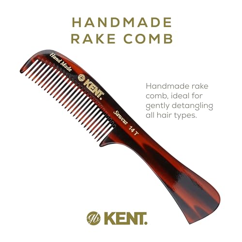 Kent 14T Hair Detangling Comb, Wide Tooth Comb for Long Hair, Wet and Dry Handmade Detangler for Women, Saw-Cut and Hand Polished Made in England - size: 2 Pack