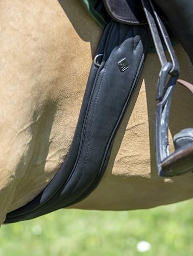 LeMieux Gel-Tek Anatomic Jumping Girth - Contoured Shape - Dynamic Gel and Ultra Soft Leather - color: Black, size: 118cm/44"