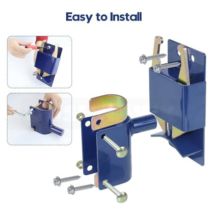 2 Way Farm Gate Latch for Gate with 1-5/8 to 2" Tubes, 2 Pack Blue - color: 2x S16100300