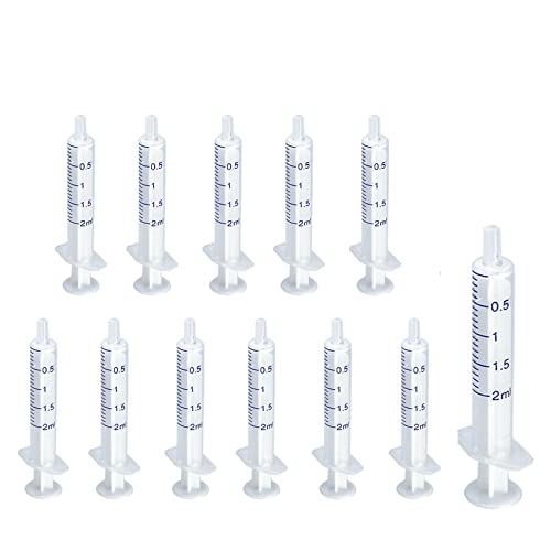 12 Pack 2 ml Plastic Syringe, luer slip syringe, Used in Scientific Laboratories, Liquid refilling, DIY Crafts, Scientific Labs by Labfil - size: 2ML Plastic Syringe