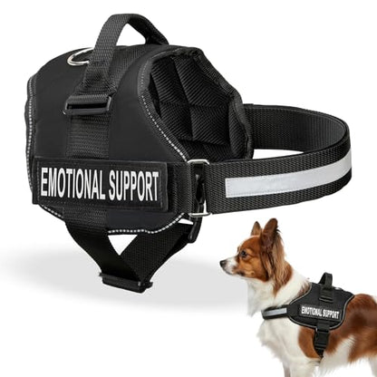 Industrial Puppy Emotional Support Vest Harness, XXS 13.5-17 in, Black - color: Black, size: XXS, Fits Girth 13.5-17"