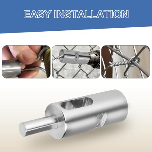 Drill Chuck Tool for 11 Gauge Twist Ties,High-tensile Wire Easy Twist Tool | Heavy Duty Fence Wire Twisting Tool, Twisted Fence Tool for Fixing Chain Link Fence and Loop Fences