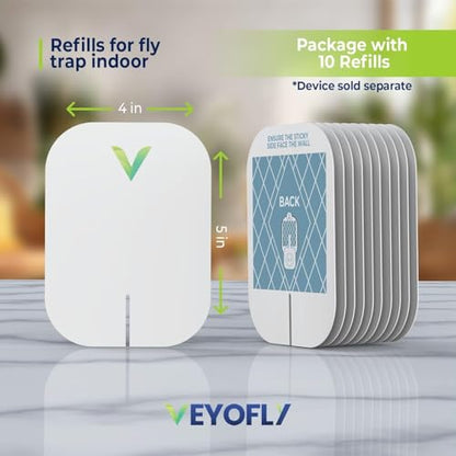 VEYOFLY Official Refill Fruit Fly Traps Indoor, Gnat Trap | 10-Pack - size: 10 Refills