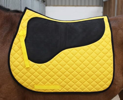 CHALLENGER Horse 23" x 20" English All-Purpose Contoured Quilted Trail Saddle Pad 72143 - color: 옐로우
