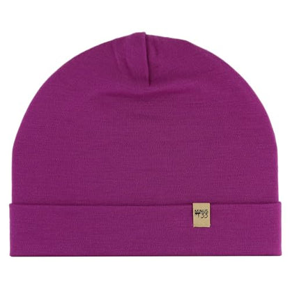100% Merino Wool Cuff Beanie - Mens & Womens Warm Winter Hat - Watch Cap - Toque - Novelty Beanie - One Size Fits Most - color: Radiant Violet