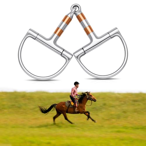 Stainless Steel Ring O & d Snaffle Bit for Horses Snaffle Mouth Gentle Horse Pony Bit with Copper Roller for Training, Western & English Riding - size: Mouth Spacing 125mm, style: D-ring Copper Roller