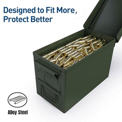 HARDROCK Metal Ammo Can, Ammo Box - color: Blackish green, size: 50cal