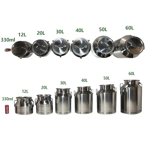 Milk Can, Stainless Steel Milk Jug with Handle & Lid, Heavy Duty Milk Pail Bucket for Milk Wine Storage (20L/5.25 Gallon) - size: 20L/5.25 Gallon