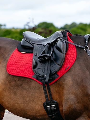 LeMieux Suede Close Contact Square Saddle Pad - English Saddle Pads for Horses - Equestrian Riding Equipment and Accessories - color: Chilli