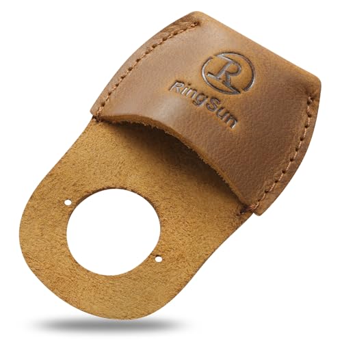 RingSun Thumb Guard Wood Carving Tools, Leather Finger Protector, Handmade Carpenter Working Carving Kit Accessories - color: Bourbon Brown