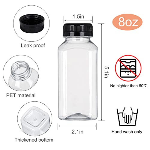 Fhxtcygj 24 Pack 8oz Empty Plastic Juice Bottles with Leak-Proof Caps Lids - color: 24pcs 8oz