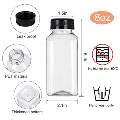 Fhxtcygj 24 Pack 8oz Empty Plastic Juice Bottles with Leak-Proof Caps Lids - color: 24pcs 8oz