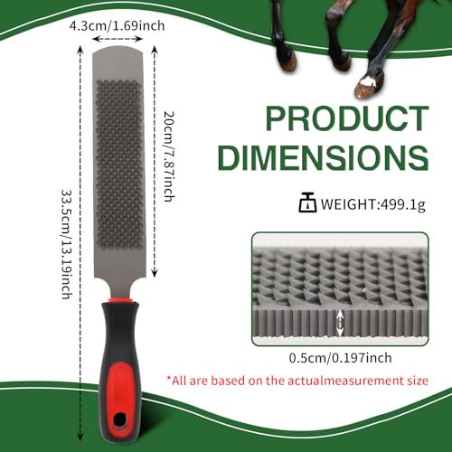 12 Inch Hoof Rasp & Farrier File with Ergonomic Non-Slip Rubber Handle