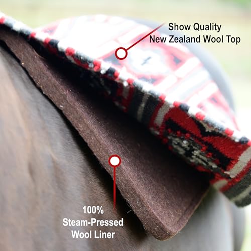 Professional's Choice Fuse Saddle Pad | Navajo Top with Steam-Pressed Bottom - color: Black/Tan, style: 3/4" Felt Thickness