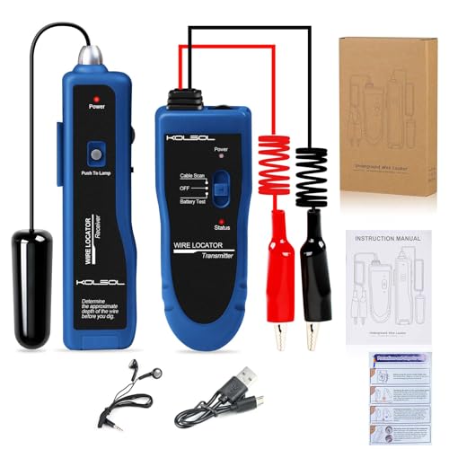 KOSOL F02 Pro Underground Wire Locator, Wire Tracer and Wire Break Locator - color: Grey