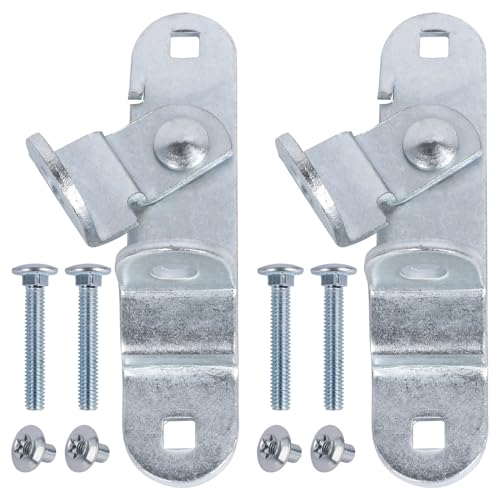 GDW Cargo Trailer Door Latch Hasp Keeper, 2-Pack with Screws & Nuts | For Ramp Padlock, Race Bar Lock Handle, Enclosed Car Hauler, Includes 4 Screws & 4 Nuts