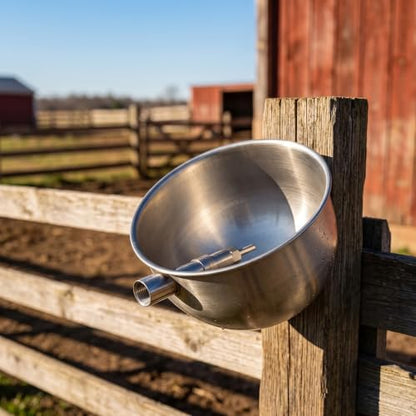 2 Pack Pig Waterer, Automatic Stainless Steel Pig Water Bowl with 1/2 Inch Water Nipper, Livestock Waterer Drinker for Piglets, Goats, Sheep and Other Farm Animals - size: 8.2In Diameter