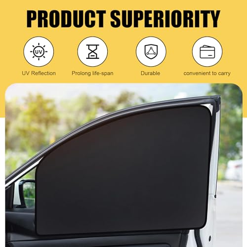 4 PCS Car Side Window Sunshade, Heat Insulation Sun Protection Window Visor, Car Privacy Protection Sunshade, Suitable for Most Cars (Black)
