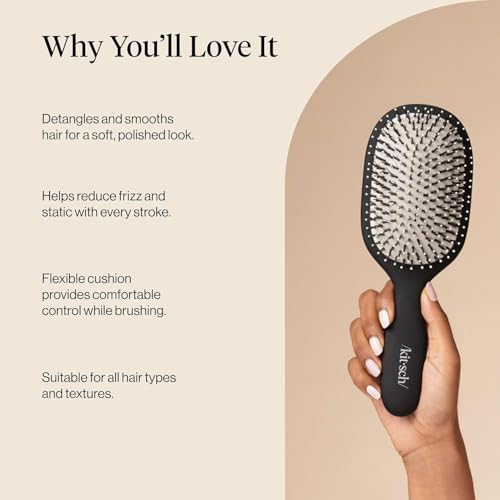 Kitsch Smooth & Polish Hair Brushes For Women and Men - Black - color: Black